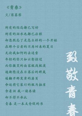 内有芳华二字的诗句（感慨青春的唯美短句）