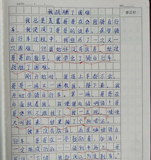 有关战胜困难的作文700字（《我战胜了困难》）