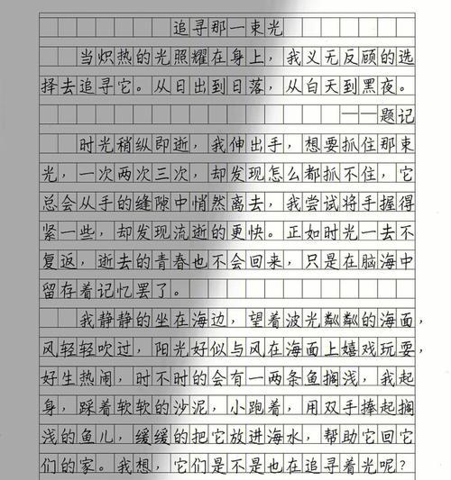 追寻心中的那束光作文800字（《一束追寻心中光芒的旅程》）