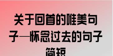 有关过去式的唯美句子的句子英语（那些静静躺在回忆深处的美丽瞬间）