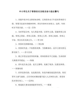 有关青春励志名言警句的句子摘抄（用短句书写青春，记录未来的航向）