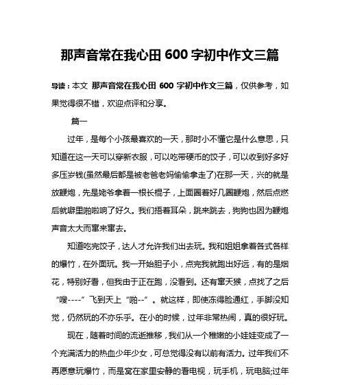 以有一种声音为话题的作文600字（《主题：那个声音》）