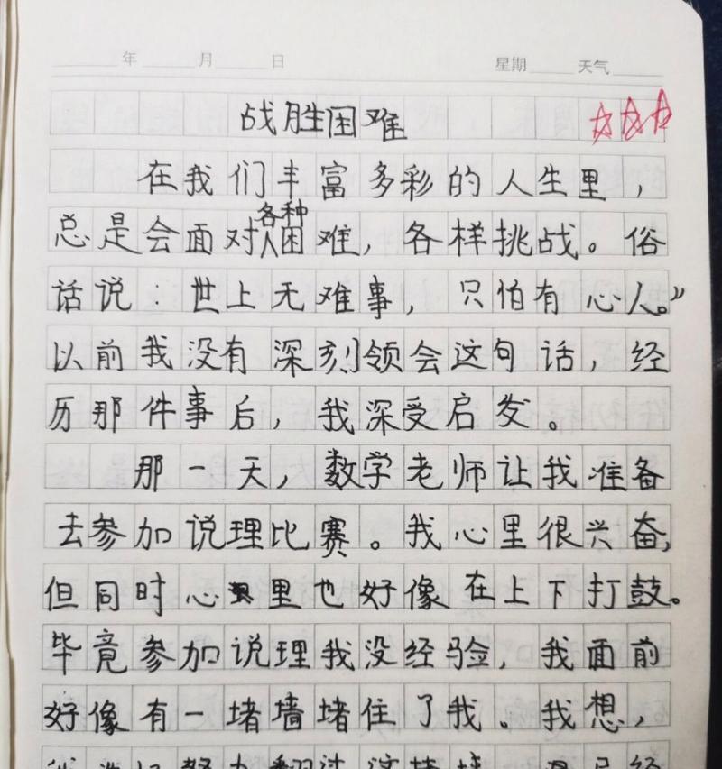 以我战胜了那次挑战为话题的作文怎么写（《脱颖而出》）